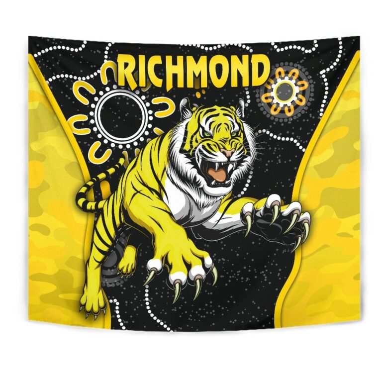 Australian Football League store - Loyal fans of Richmond Tigers's Wall Tapestry:vintage Australian Football League suit,uniform,apparel,shirts,merch,hoodie,jackets,shorts,sweatshirt,outfits,clothes