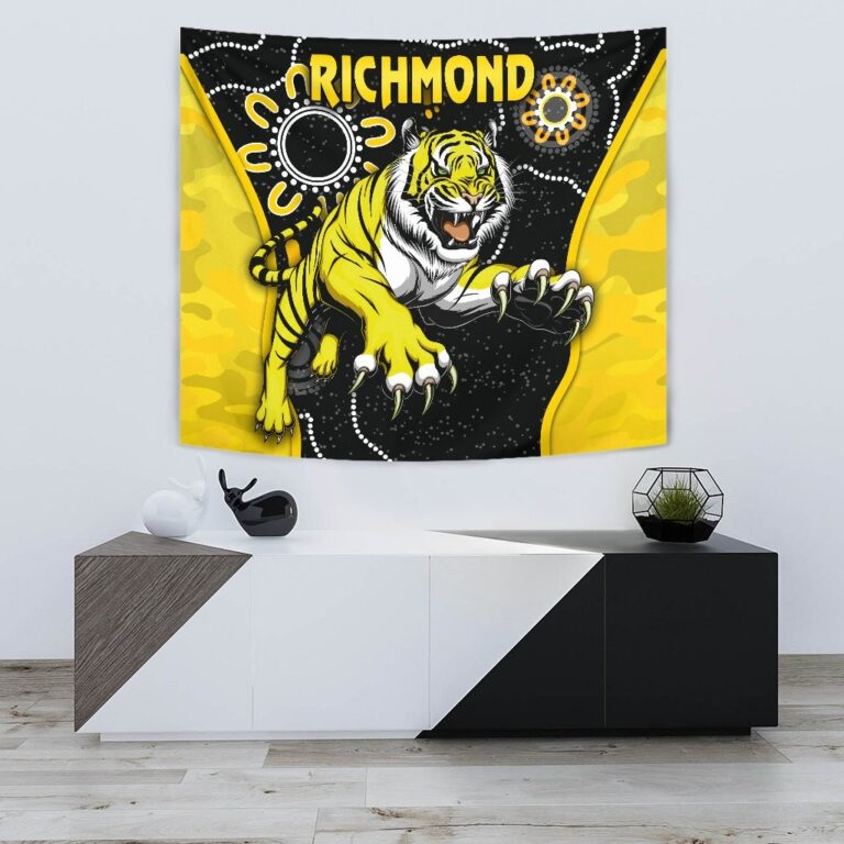 Australian Football League store - Loyal fans of Richmond Tigers's Wall Tapestry:vintage Australian Football League suit,uniform,apparel,shirts,merch,hoodie,jackets,shorts,sweatshirt,outfits,clothes