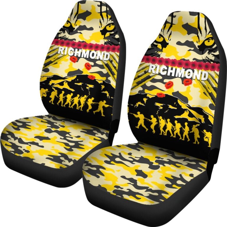 Australian Football League store - Loyal fans of Richmond Football Club's Set 2 Car Seat Cover:vintage Australian Football League suit,uniform,apparel,shirts,merch,hoodie,jackets,shorts,sweatshirt,outfits,clothes