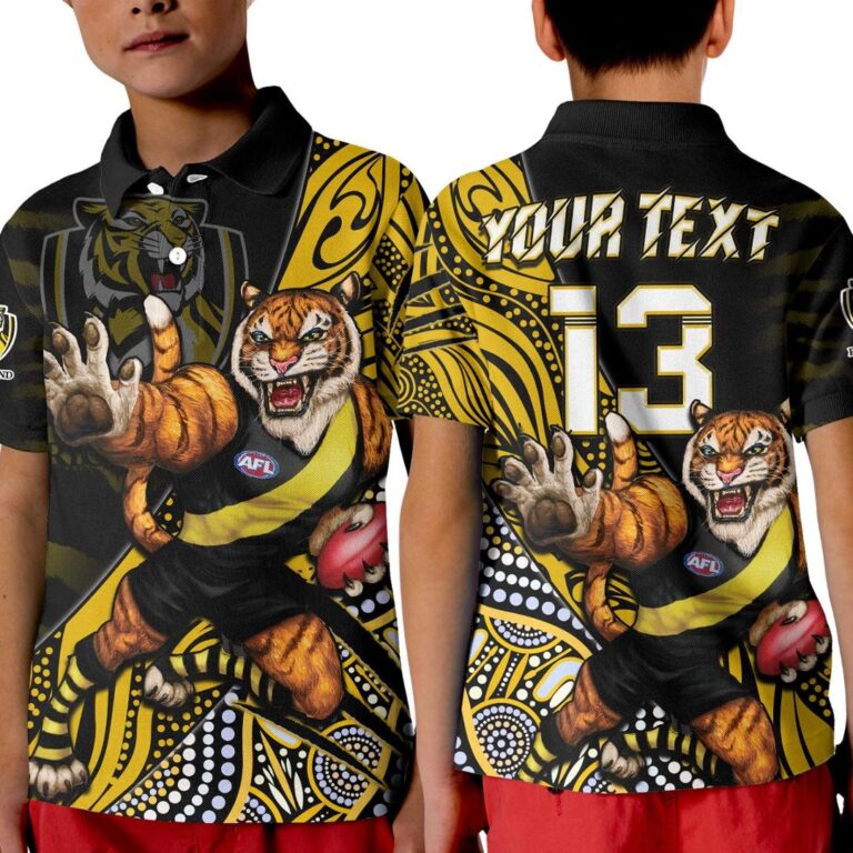 Australian Football League store - Loyal fans of Richmond Tigers's Kid Polo Shirt:vintage Australian Football League suit,uniform,apparel,shirts,merch,hoodie,jackets,shorts,sweatshirt,outfits,clothes