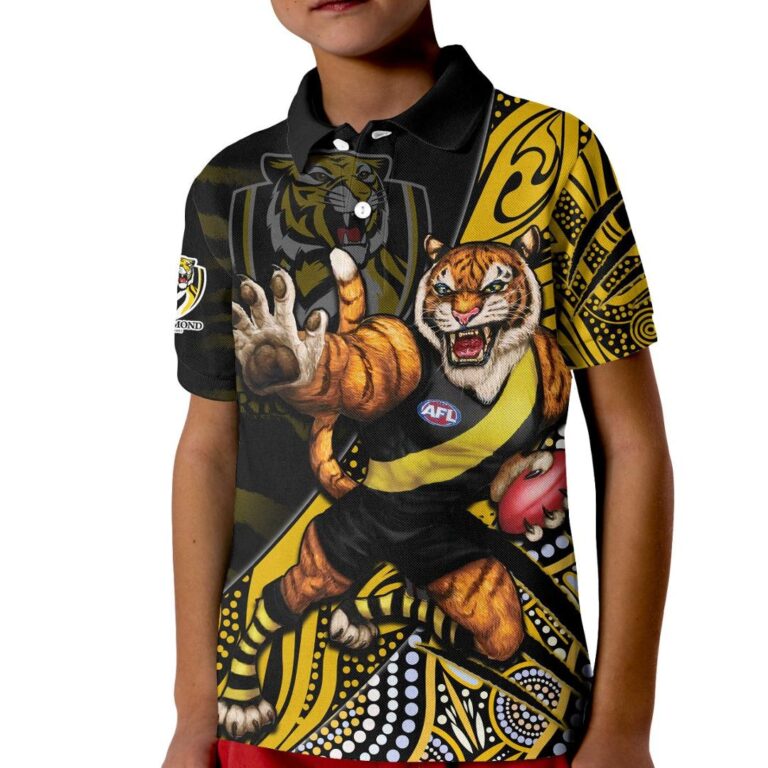 Australian Football League store - Loyal fans of Richmond Tigers's Kid Polo Shirt:vintage Australian Football League suit,uniform,apparel,shirts,merch,hoodie,jackets,shorts,sweatshirt,outfits,clothes