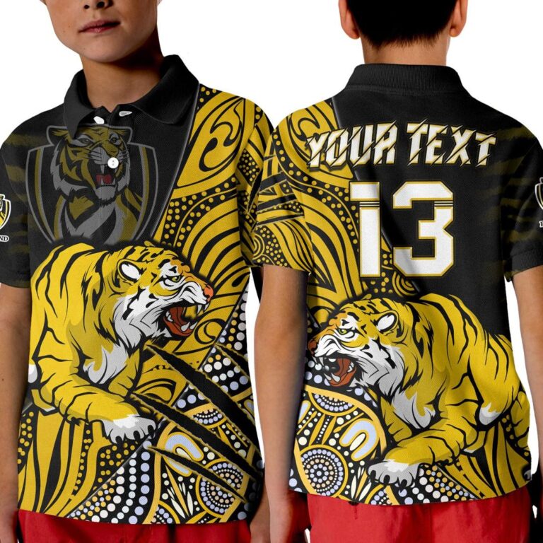 Australian Football League store - Loyal fans of Richmond Tigers's Kid Polo Shirt:vintage Australian Football League suit,uniform,apparel,shirts,merch,hoodie,jackets,shorts,sweatshirt,outfits,clothes