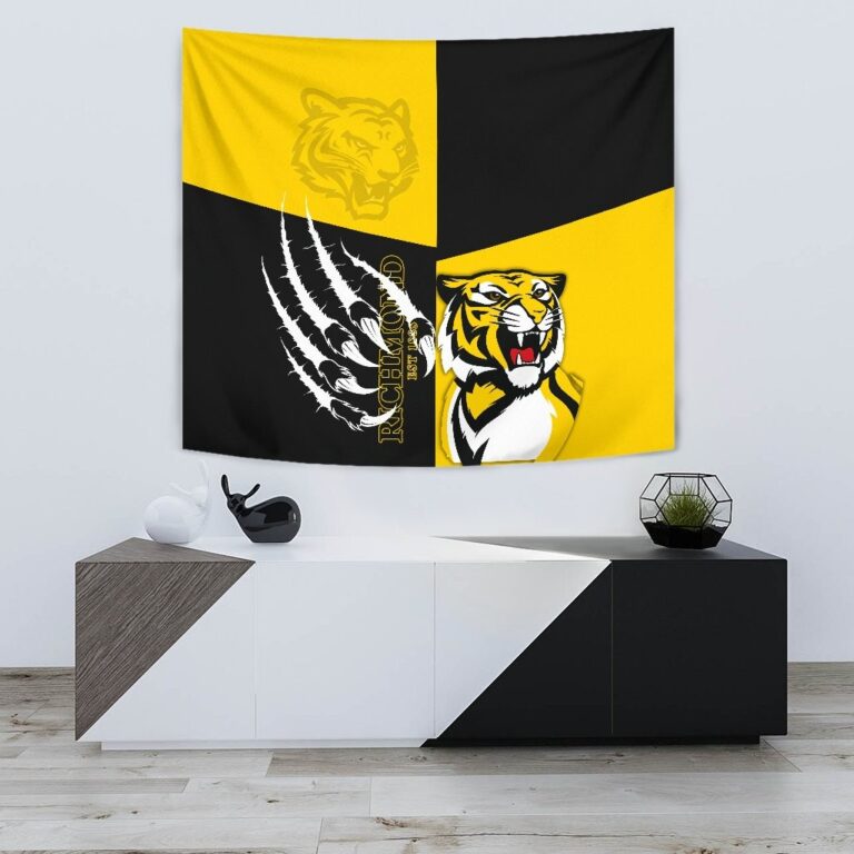 Australian Football League store - Loyal fans of Richmond Tigers's Wall Tapestry:vintage Australian Football League suit,uniform,apparel,shirts,merch,hoodie,jackets,shorts,sweatshirt,outfits,clothes