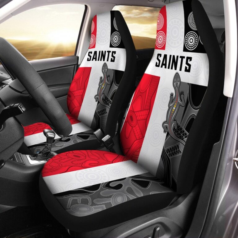 Australian Football League store - Loyal fans of St Kilda Football Club's Set 2 Car Seat Cover:vintage Australian Football League suit,uniform,apparel,shirts,merch,hoodie,jackets,shorts,sweatshirt,outfits,clothes