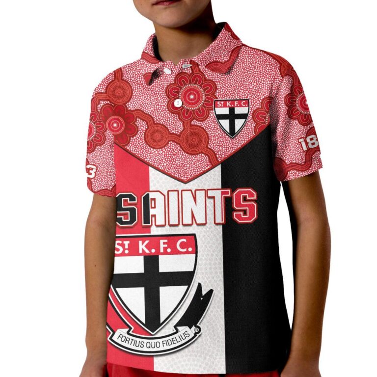 Australian Football League store - Loyal fans of St Kilda Saints's Kid Polo Shirt:vintage Australian Football League suit,uniform,apparel,shirts,merch,hoodie,jackets,shorts,sweatshirt,outfits,clothes