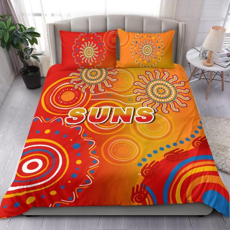 Australian Football League store - Loyal fans of Gold Coast Suns's Bedding Duvet Cover + 1/2 Pillow Cases:vintage Australian Football League suit,uniform,apparel,shirts,merch,hoodie,jackets,shorts,sweatshirt,outfits,clothes
