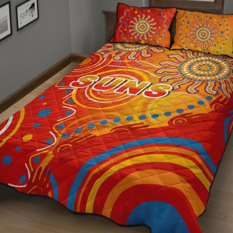 Australian Football League store - Loyal fans of Gold Coast Suns's Quilt + 1/2 Pillow Cases:vintage Australian Football League suit,uniform,apparel,shirts,merch,hoodie,jackets,shorts,sweatshirt,outfits,clothes
