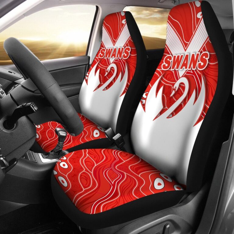 Australian Football League store - Loyal fans of Sydney Swans's Set 2 Car Seat Cover:vintage Australian Football League suit,uniform,apparel,shirts,merch,hoodie,jackets,shorts,sweatshirt,outfits,clothes