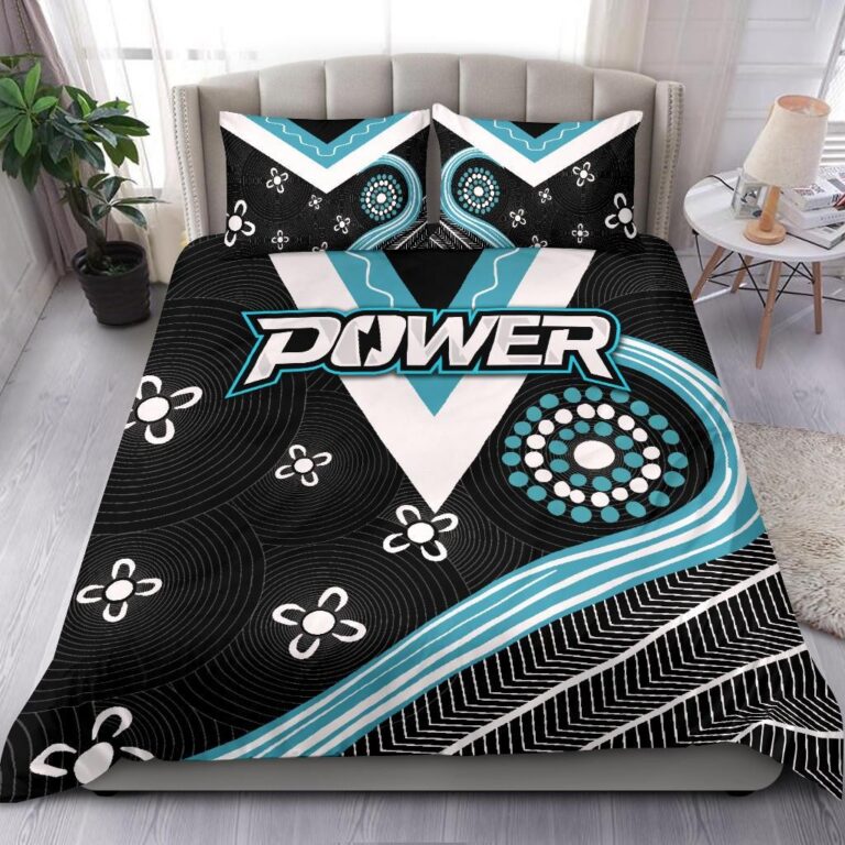 Australian Football League store - Loyal fans of Port Adelaide Football Club's Bedding Duvet Cover + 1/2 Pillow Cases:vintage Australian Football League suit,uniform,apparel,shirts,merch,hoodie,jackets,shorts,sweatshirt,outfits,clothes