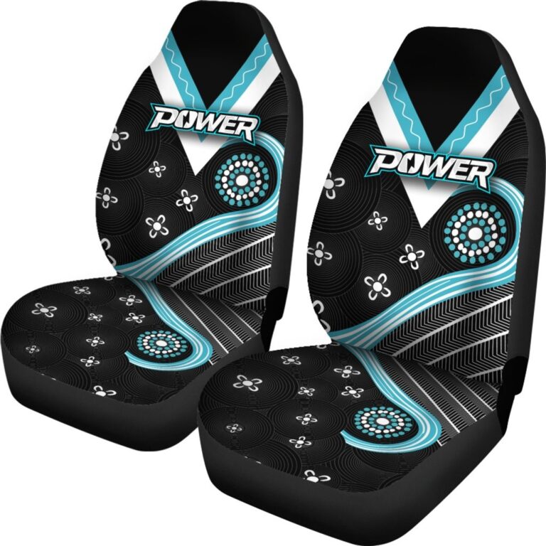 Australian Football League store - Loyal fans of Port Adelaide Football Club's Set 2 Car Seat Cover:vintage Australian Football League suit,uniform,apparel,shirts,merch,hoodie,jackets,shorts,sweatshirt,outfits,clothes