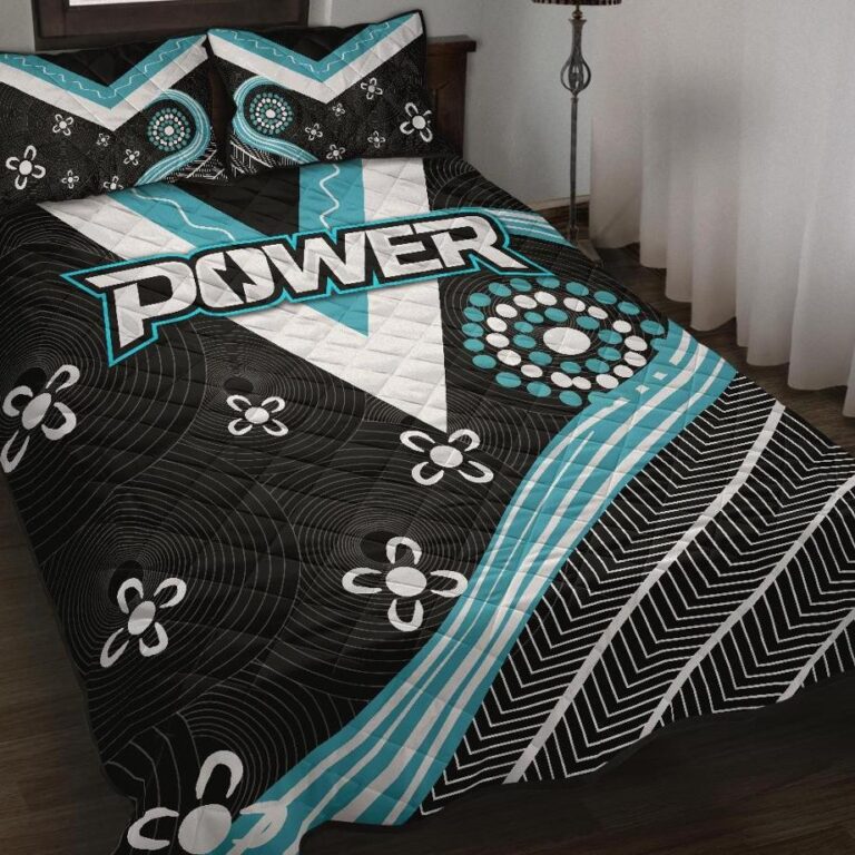 Australian Football League store - Loyal fans of Port Adelaide Football Club's Quilt + 1/2 Pillow Cases:vintage Australian Football League suit,uniform,apparel,shirts,merch,hoodie,jackets,shorts,sweatshirt,outfits,clothes