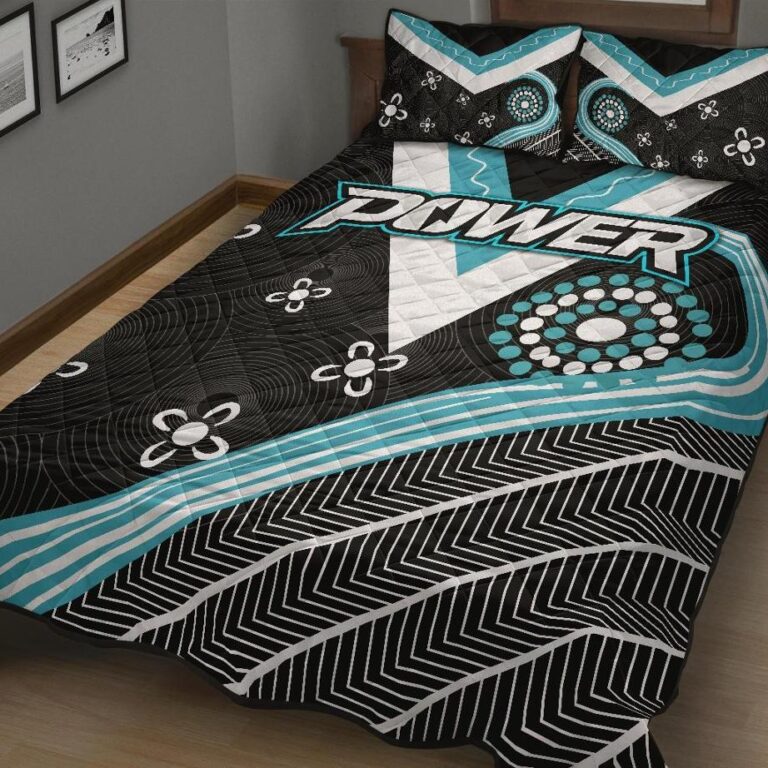 Australian Football League store - Loyal fans of Port Adelaide Football Club's Quilt + 1/2 Pillow Cases:vintage Australian Football League suit,uniform,apparel,shirts,merch,hoodie,jackets,shorts,sweatshirt,outfits,clothes
