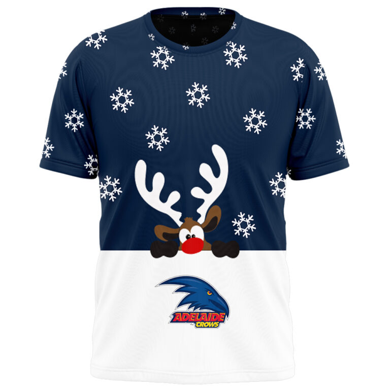 AFL Adelaide Crows Christmas | Custom Name & Number | Hoodie/Zip/T-Shirt/Polo/Knitted Sweaters