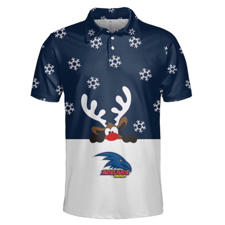 AFL Adelaide Crows Christmas | Custom Name & Number | Hoodie/Zip/T-Shirt/Polo/Knitted Sweaters