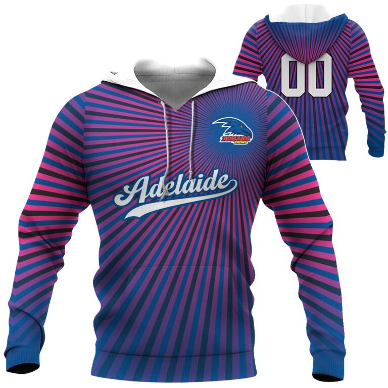 AFL Adelaide Crows | Custom Name & Number | Hoodie/Zip/T-Shirt/Long Sleeve