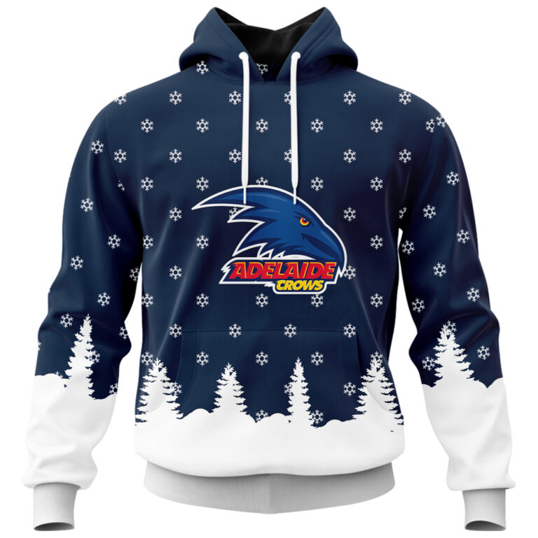 AFL Adelaide Crows Christmas | Custom Name & Number | Hoodie/Zip/T-Shirt/Polo/Knitted Sweaters/Long Paint