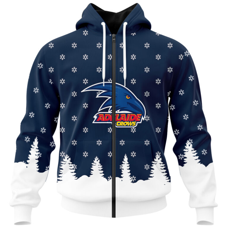 AFL Adelaide Crows Christmas | Custom Name & Number | Hoodie/Zip/T-Shirt/Polo/Knitted Sweaters/Long Paint