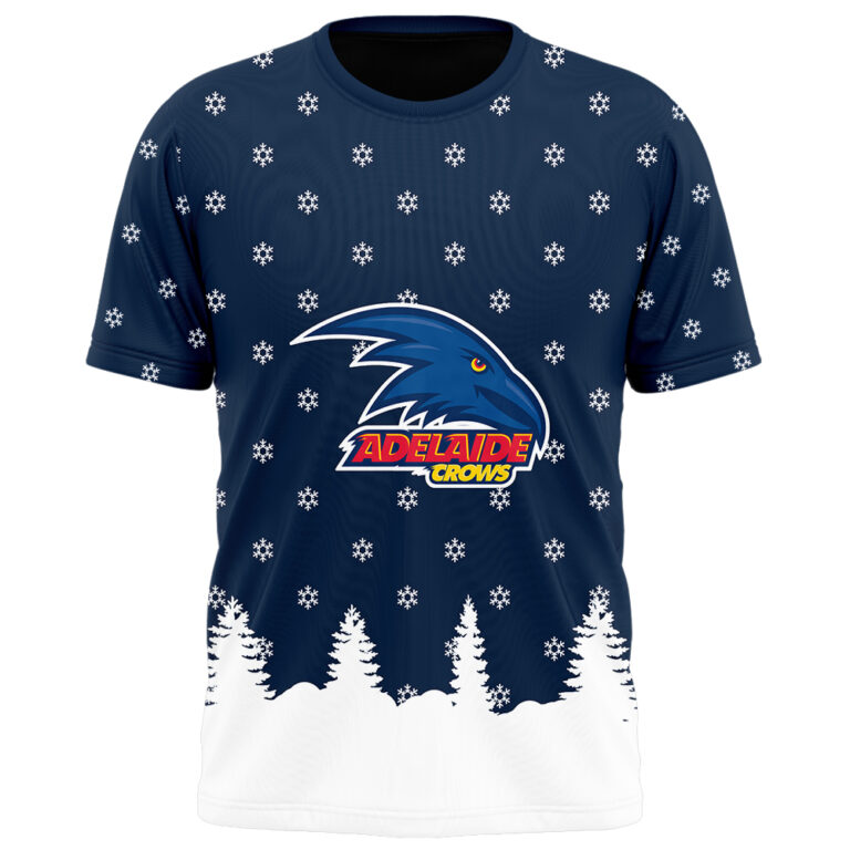 AFL Adelaide Crows Christmas | Custom Name & Number | Hoodie/Zip/T-Shirt/Polo/Knitted Sweaters/Long Paint