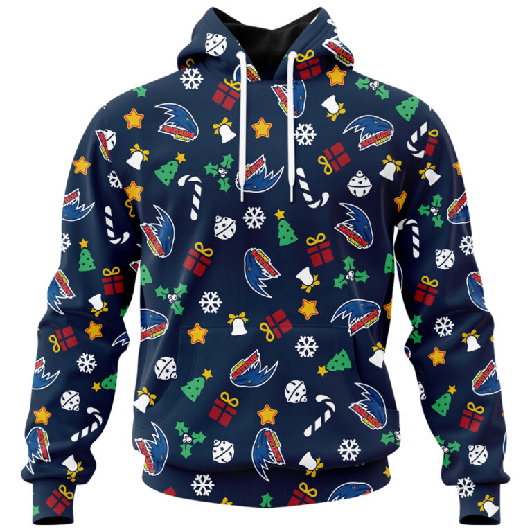 AFL Adelaide Crows Christmas | Custom Name & Number | Hoodie/Zip/T-Shirt/Polo/Knitted Sweaters