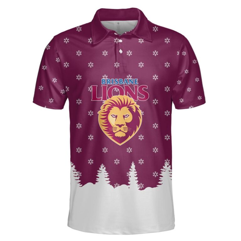 AFL Brisbane Lions Christmas | Custom Name & Number | Hoodie/Zip/T-Shirt/Polo/Knitted Sweaters/Long Paint