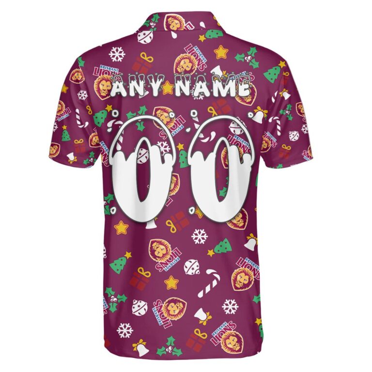 AFL Brisbane Lions Christmas | Custom Name & Number | Hoodie/Zip/T-Shirt/Polo/Knitted Sweaters