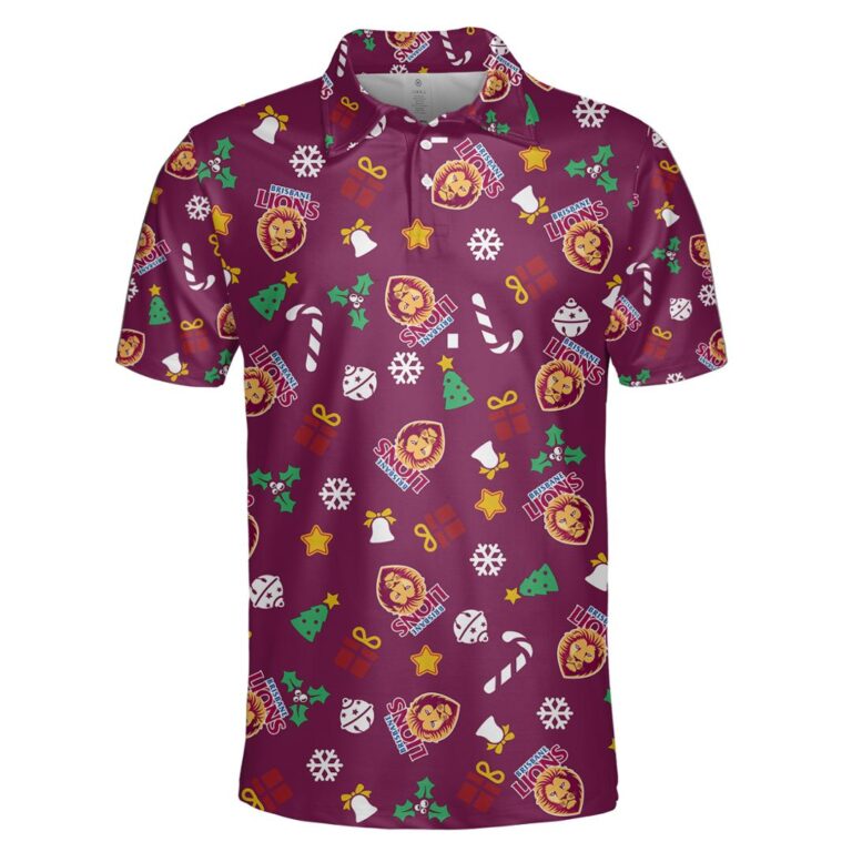 AFL Brisbane Lions Christmas | Custom Name & Number | Hoodie/Zip/T-Shirt/Polo/Knitted Sweaters