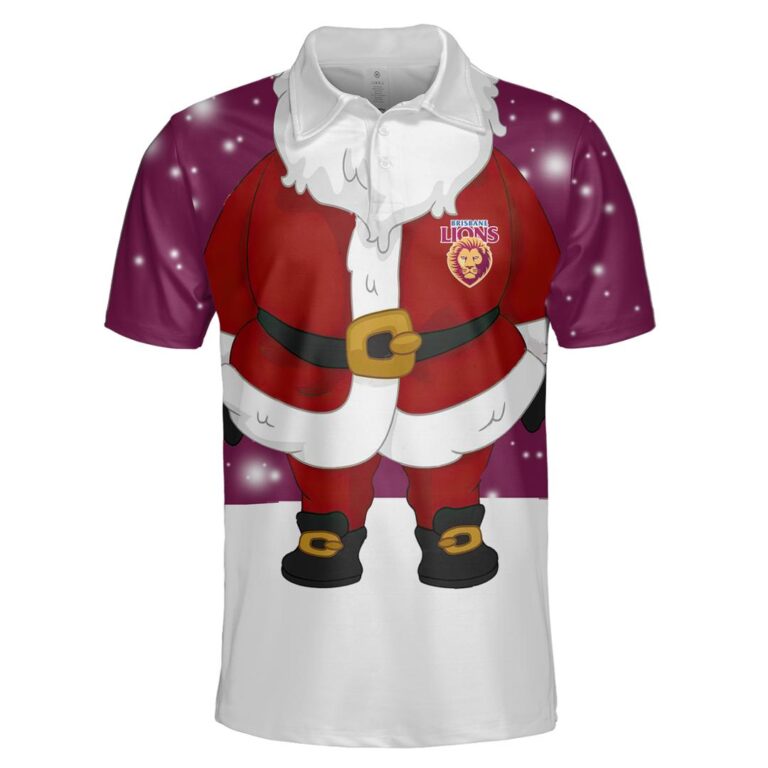 AFL Brisbane Lions Christmas | Custom Name & Number | Hoodie/Zip/T-Shirt/Polo/Knitted Sweaters
