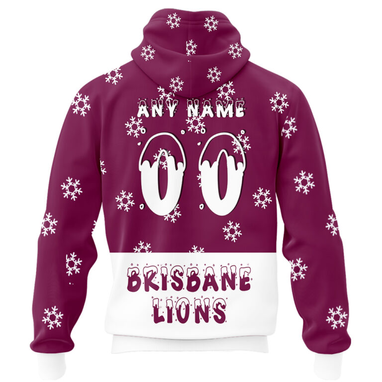 AFL Brisbane Lions Christmas | Custom Name & Number | Hoodie/Zip/T-Shirt/Polo/Knitted Sweaters