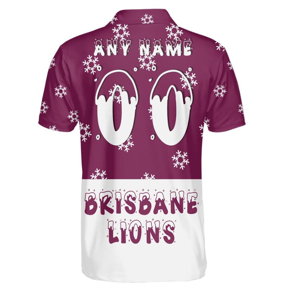 AFL Brisbane Lions Christmas | Custom Name & Number | Hoodie/Zip/T-Shirt/Polo/Knitted Sweaters