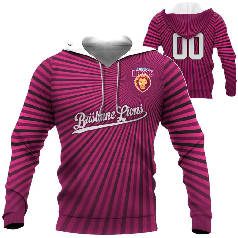 AFL Brisbane Lions | Custom Name & Number | Hoodie/Zip/T-Shirt/Long Sleeve