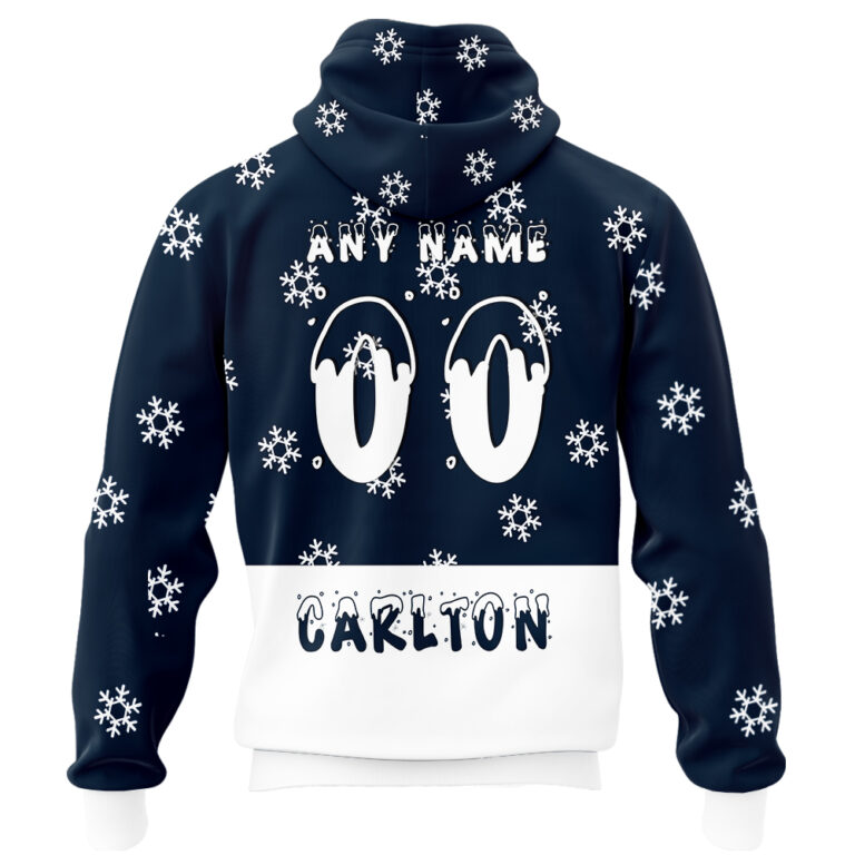 AFL Carlton Blues Christmas | Custom Name & Number | Hoodie/Zip/T-Shirt/Polo/Knitted Sweaters