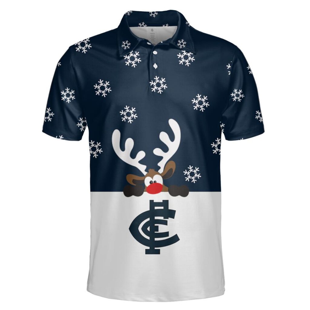 AFL Carlton Blues Christmas | Custom Name & Number | Hoodie/Zip/T-Shirt/Polo/Knitted Sweaters