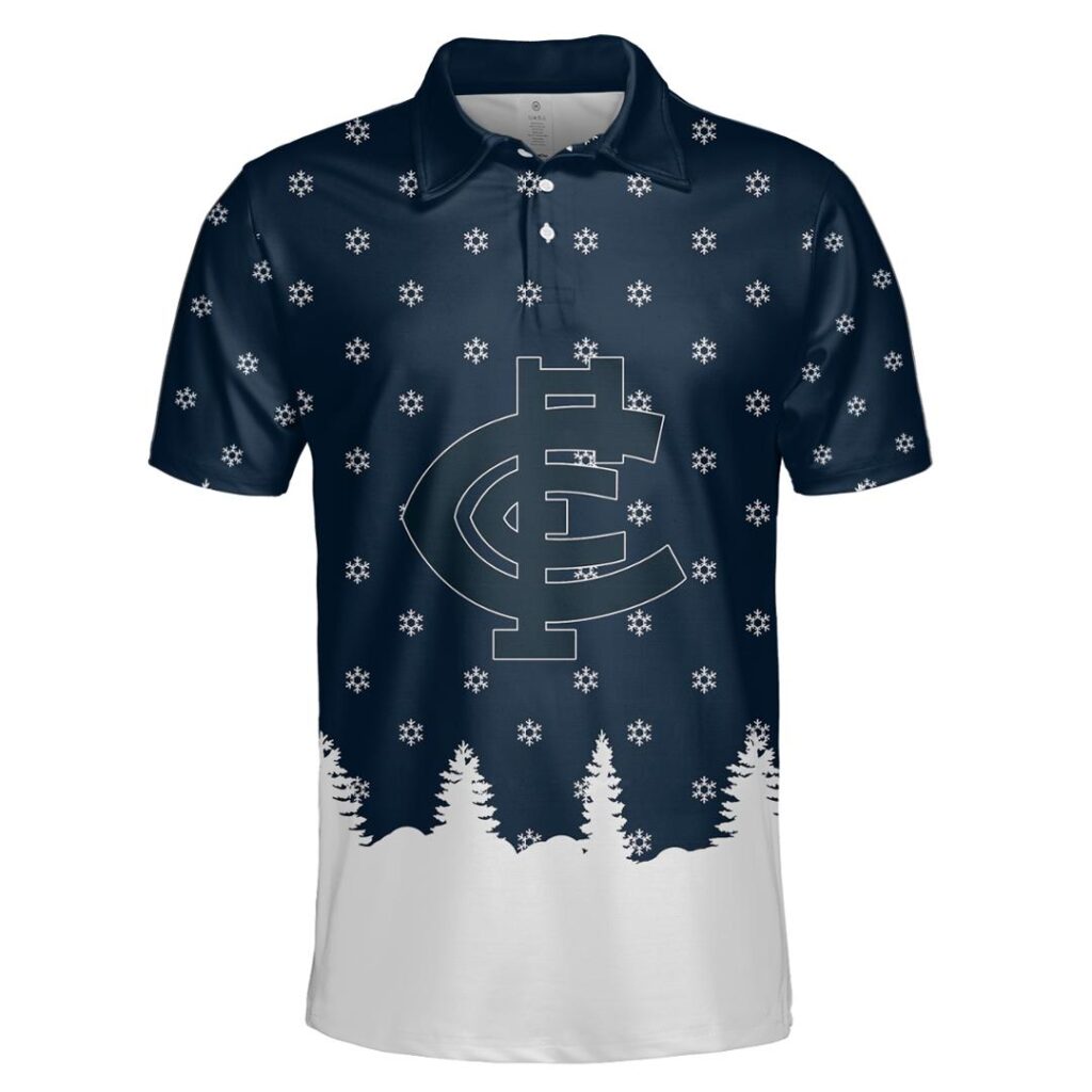 AFL Carlton Blues Christmas | Custom Name & Number | Hoodie/Zip/T-Shirt/Polo/Knitted Sweaters/Long Paint