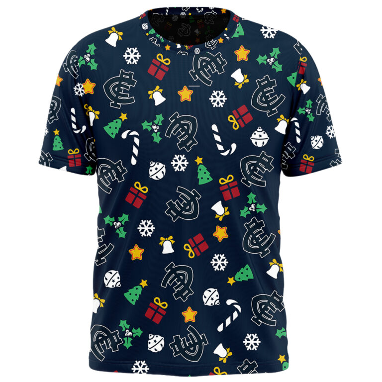 AFL Carlton Blues Christmas | Custom Name & Number | Hoodie/Zip/T-Shirt/Polo/Knitted Sweaters