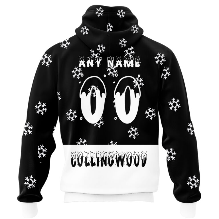 AFL Collingwood Magpies Christmas | Custom Name & Number | Hoodie/Zip/T-Shirt/Polo/Knitted Sweaters