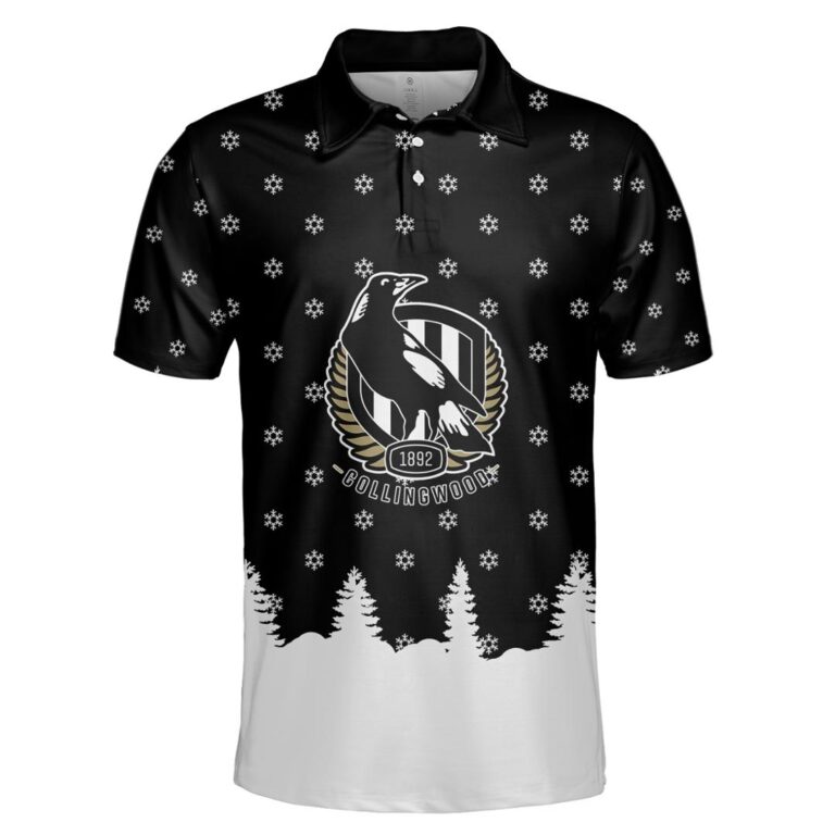 AFL Collingwood Magpies Christmas | Custom Name & Number | Hoodie/Zip/T-Shirt/Polo/Knitted Sweaters/Long Paint