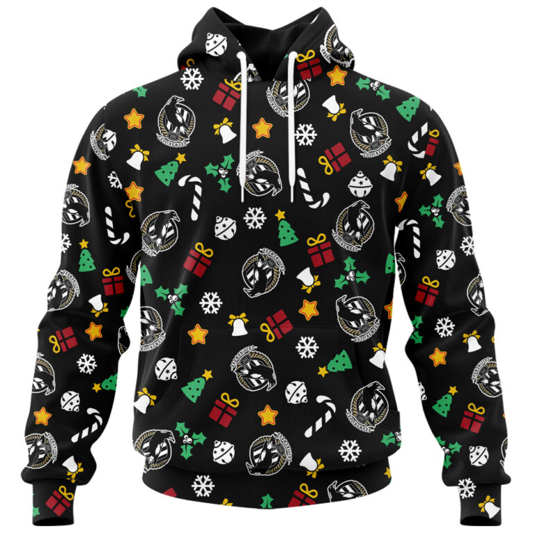 AFL Collingwood Magpies Christmas | Custom Name & Number | Hoodie/Zip/T-Shirt/Polo/Knitted Sweaters