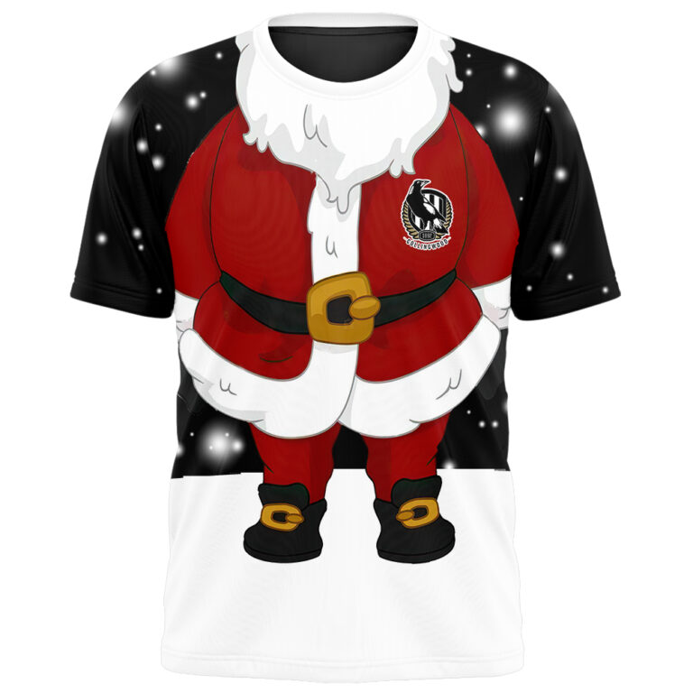 AFL Collingwood Magpies Christmas | Custom Name & Number | Hoodie/Zip/T-Shirt/Polo/Knitted Sweaters