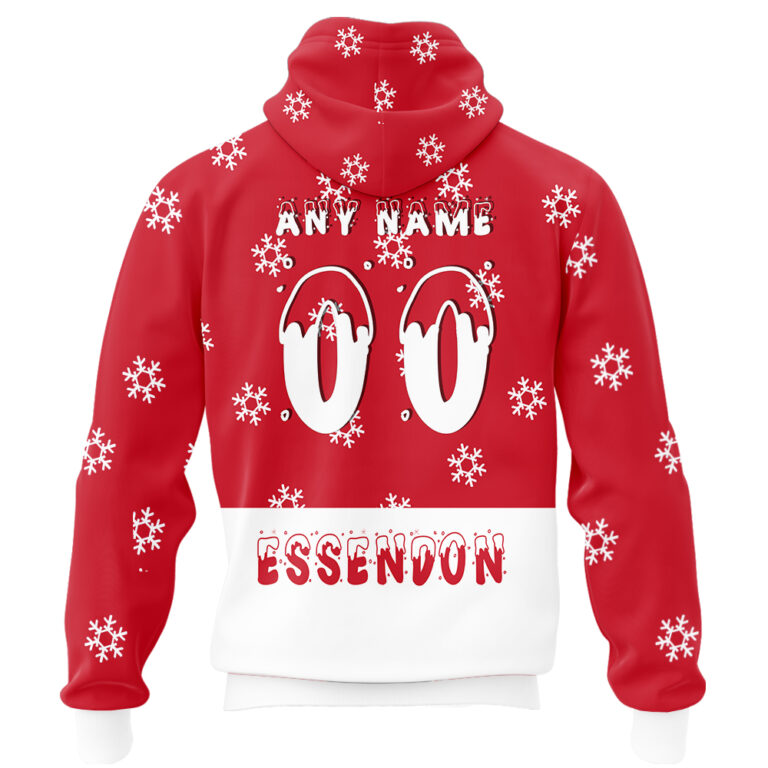 AFL Essendon Bombers Christmas | Custom Name & Number | Hoodie/Zip/T-Shirt/Polo/Knitted Sweaters