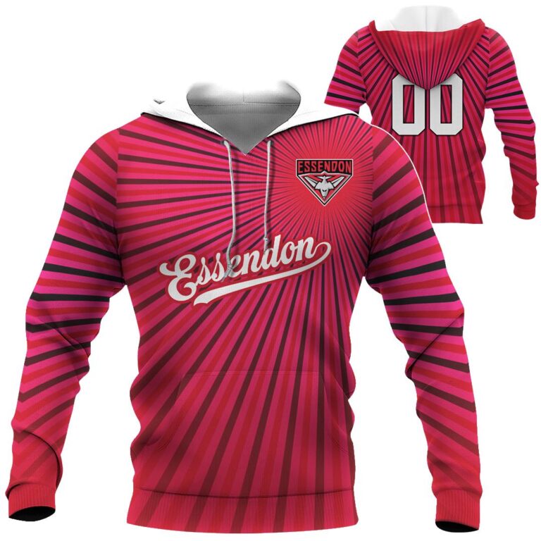 AFL Essendon Bombers | Custom Name & Number | Hoodie/Zip/T-Shirt/Long Sleeve