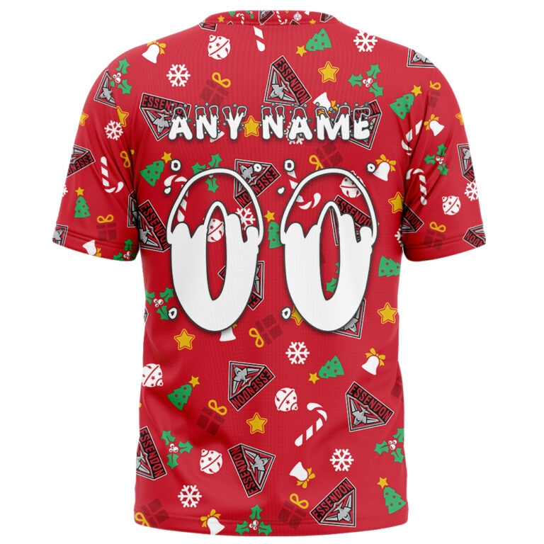 AFL Essendon Bombers Christmas | Custom Name & Number | Hoodie/Zip/T-Shirt/Polo/Knitted Sweaters
