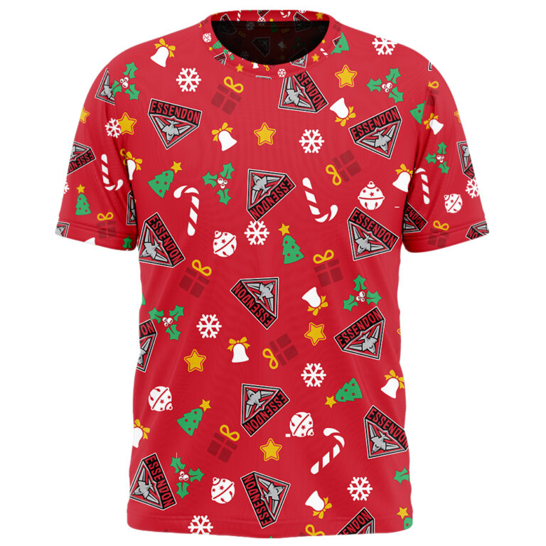 AFL Essendon Bombers Christmas | Custom Name & Number | Hoodie/Zip/T-Shirt/Polo/Knitted Sweaters