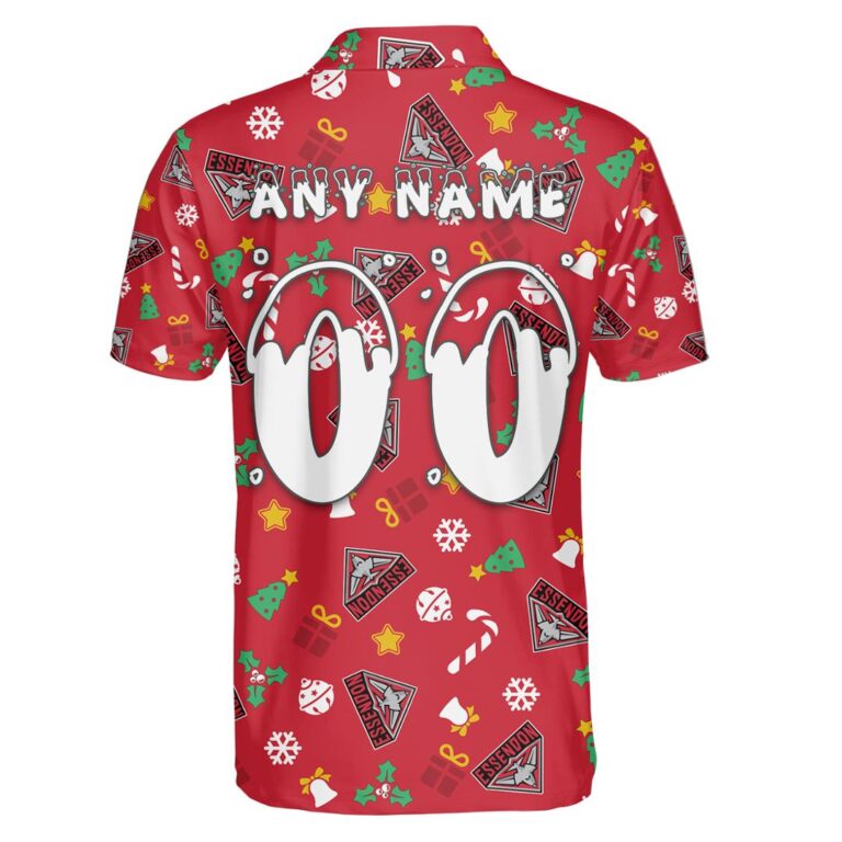 AFL Essendon Bombers Christmas | Custom Name & Number | Hoodie/Zip/T-Shirt/Polo/Knitted Sweaters