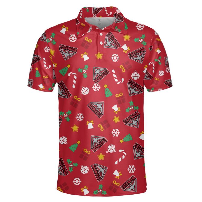 AFL Essendon Bombers Christmas | Custom Name & Number | Hoodie/Zip/T-Shirt/Polo/Knitted Sweaters