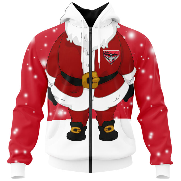 AFL Essendon Bombers Christmas | Custom Name & Number | Hoodie/Zip/T-Shirt/Polo/Knitted Sweaters