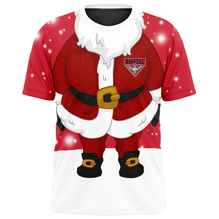 AFL Essendon Bombers Christmas | Custom Name & Number | Hoodie/Zip/T-Shirt/Polo/Knitted Sweaters