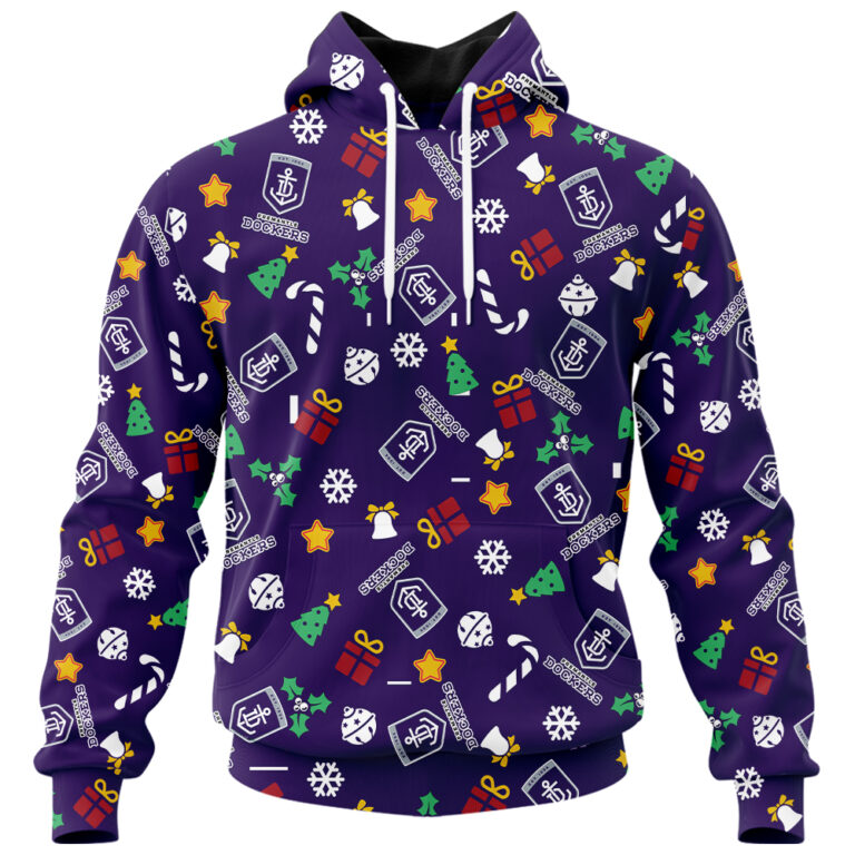 AFL Fremantle Dockers Christmas | Custom Name & Number | Hoodie/Zip/T-Shirt/Polo/Knitted Sweaters