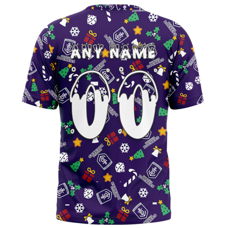 AFL Fremantle Dockers Christmas | Custom Name & Number | Hoodie/Zip/T-Shirt/Polo/Knitted Sweaters