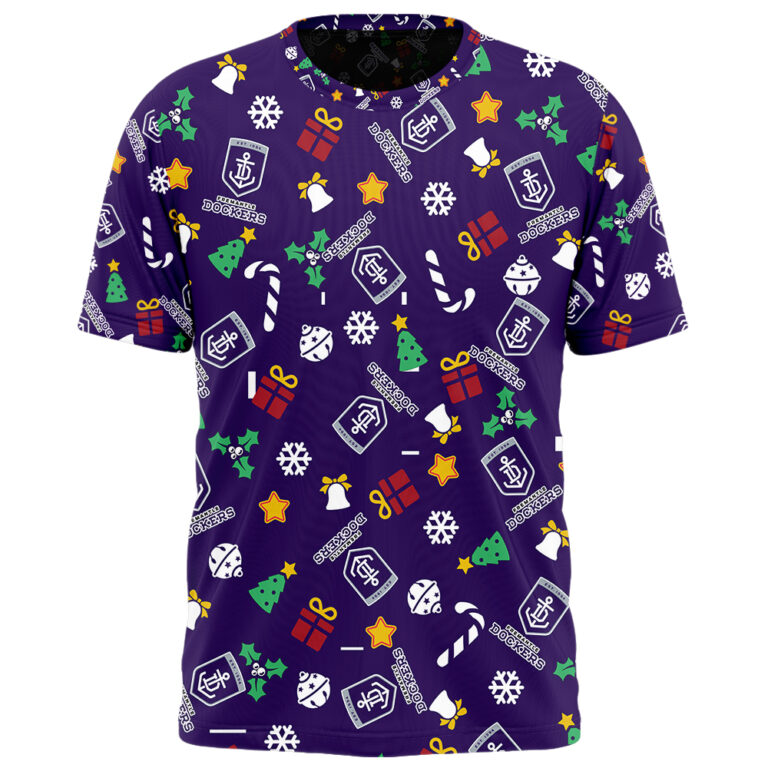 AFL Fremantle Dockers Christmas | Custom Name & Number | Hoodie/Zip/T-Shirt/Polo/Knitted Sweaters