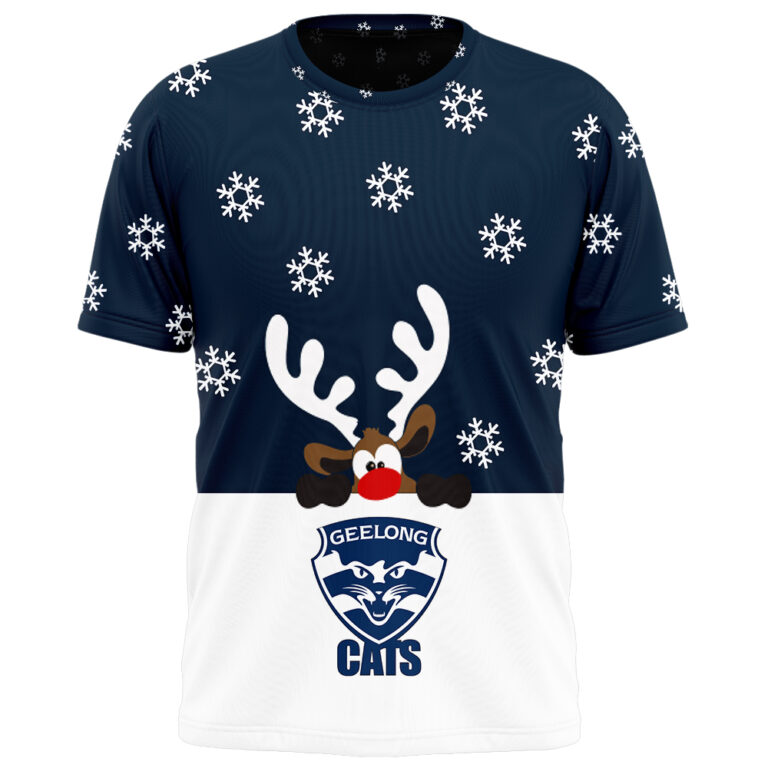 AFL Geelong Cats Christmas | Custom Name & Number | Hoodie/Zip/T-Shirt/Polo/Knitted Sweaters